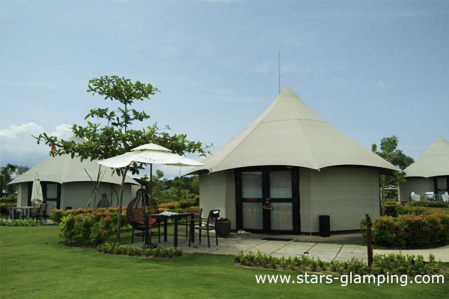 hexagon pole tent for glamping in the camping resorts - (3)